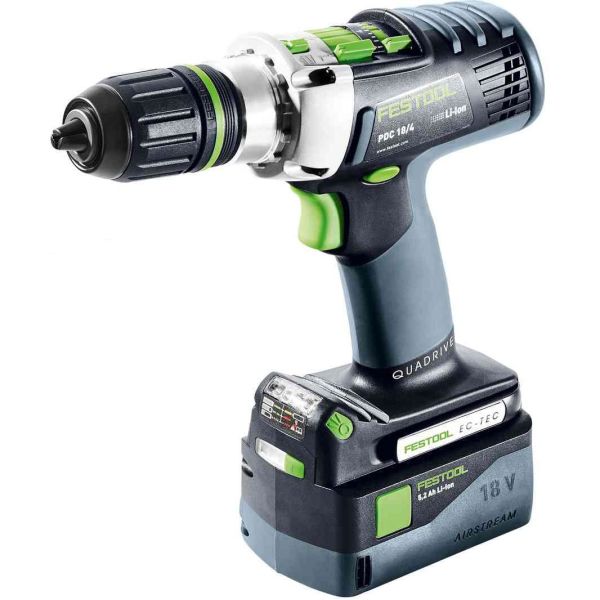 Festool PDC 18/4 5,2/4,0 I-Set-SCA QUADRIVE Akkuiskuporakone sis. akut ja laturin