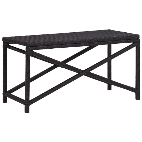 vidaXL Puutarhapenkki 80 cm polyrottinki musta