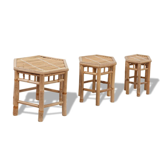 vidaXL Puutarhajakkarat 3 kpl bambu