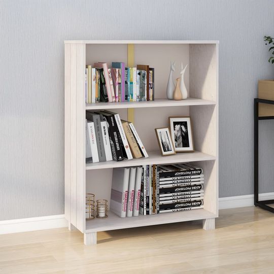 vidaXL Kirjahylly valkoinen 85x35x112 cm täysi mänty
