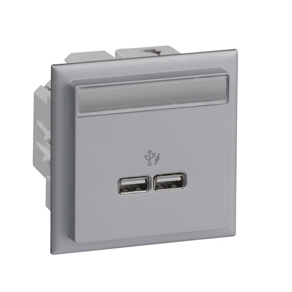 Schneider Electric INS60521 USB-laturi 2 lähtöä Alumiini