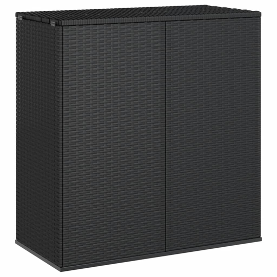 vidaXL Puutarhan säilytyslaatikko PE-rottinki 100x49x103,5 cm musta