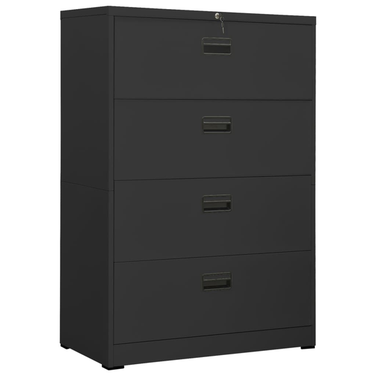 vidaXL Arkistokaappi antrasiitti 90x46x134 cm teräs