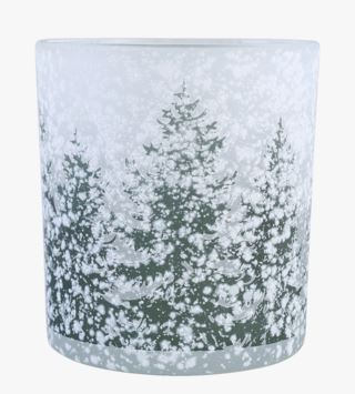 Snowy trees kynttilälyhty tummanvihreä