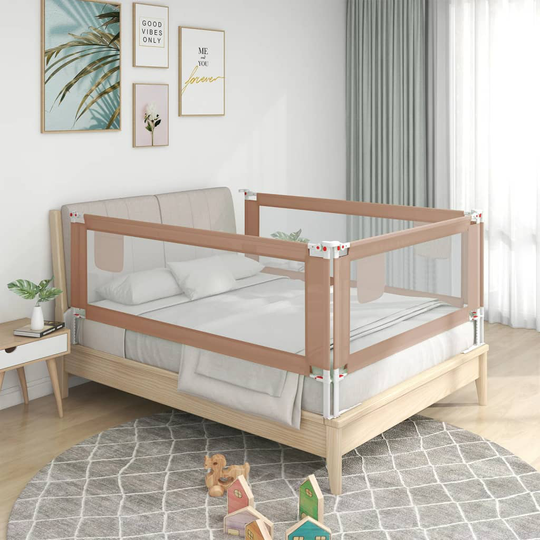 vidaXL Turvalaita sänkyyn harmaanruskea 90x25 cm kangas