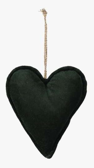 Velour heart koriste tummanvihreä