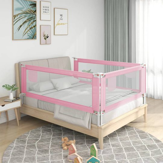 vidaXL Turvalaita sänkyyn pinkki 200x25 cm kangas