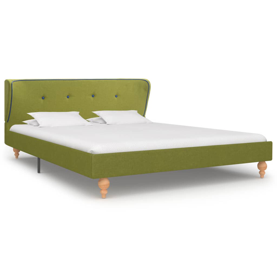vidaXL 280710 Bed Frame Green Fabric 135x190 cm (UK/NO/IE/FI/DE/FR/NL only)