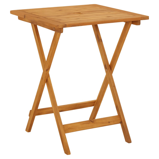 vidaXL Kokoontaitettava puutarhapöytä 60x60x75 cm täysi akaasiapuu