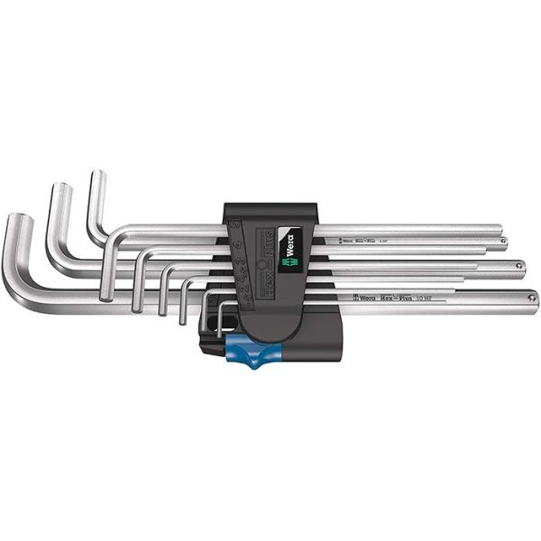 Wera 950/9 L Hex-Plus HF 1 Avainsarja kuusiokoloruuveille 9-osainen, pitotoiminnolla varustettu