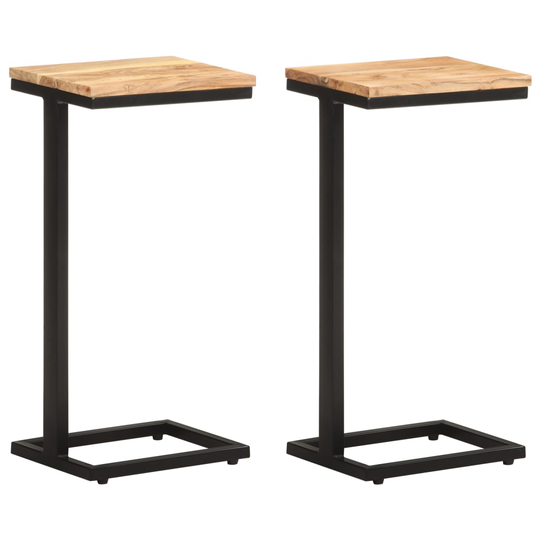 vidaXL Sivupöydät 2 kpl 31,5x24,5x64,5 cm täysi akaasiapuu