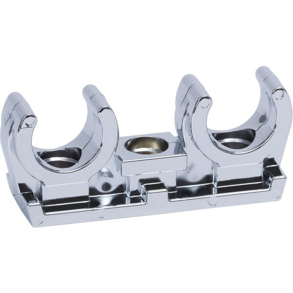 Gelia 3000507322 Kaksoisputkenkiristin Muovi, krominvärinen, 2-kpl pakkaus 10 mm