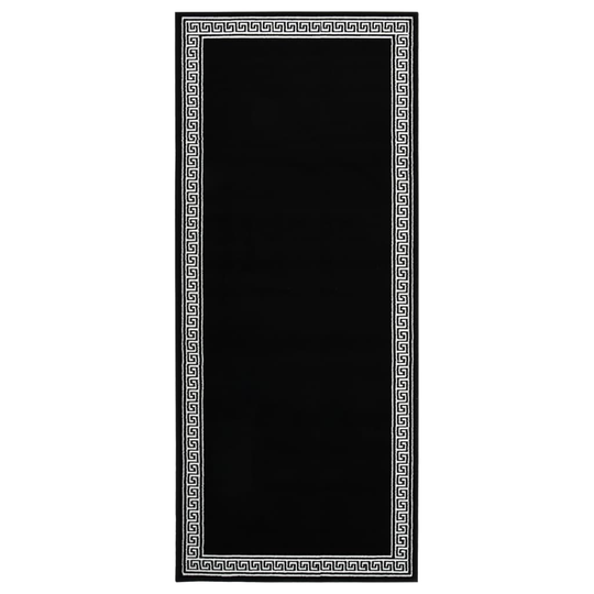 vidaXL Käytävämatto BCF musta kuviolla 100x200 cm
