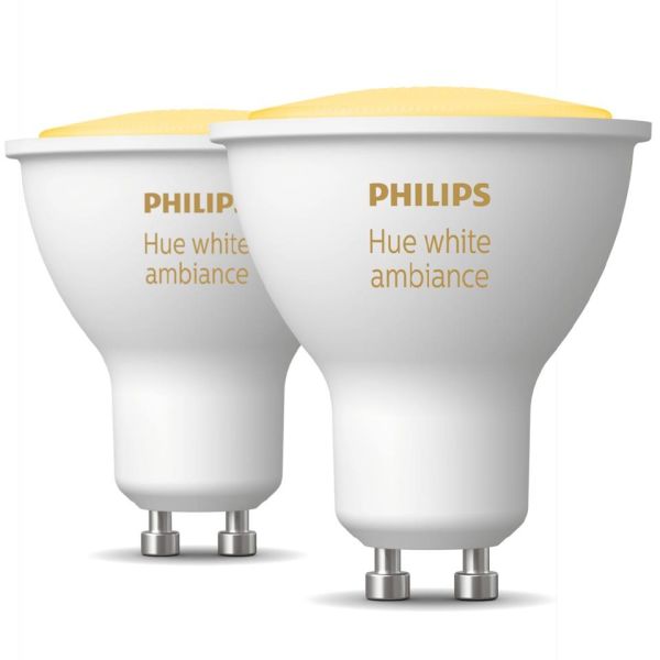 Philips Hue White Ambiance LED-valo 5W, GU10, 2 kpl/pakkaus
