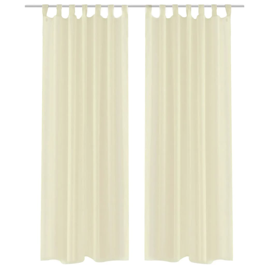vidaXL Kermanväriset Sheer Verhot 140 x 225 cm 2 kpl