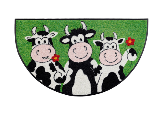 Kynnysmatto Round Cow Trio 50x85 cm