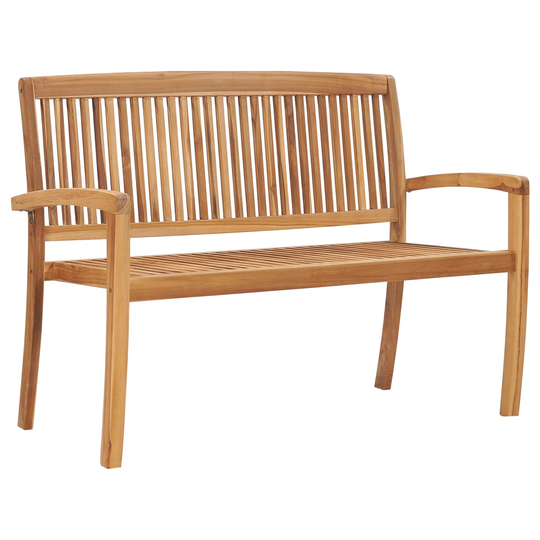 vidaXL 2-istuttava pinottava puutarhapenkki 128,5 cm täysi tiikki