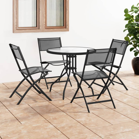 vidaXL 3073503 5 Piece Outdoor Dining Set Steel (313081+313089)