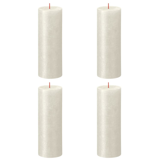 Bolsius Pilarikynttilät Shimmer 4 kpl rustiikkinen 190x68 mm norsunluu