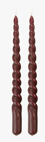 Twisted gloss kruunukynttilä tummanpunainen