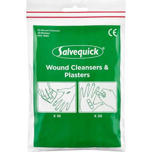 Salvequick 1880 Laastari-/haavapyyhepussi 30st