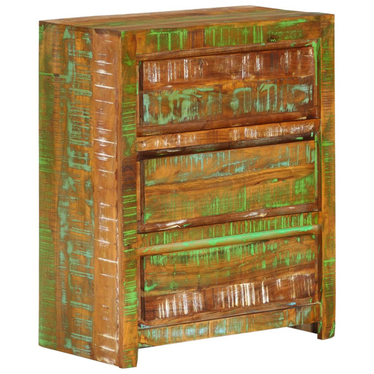 vidaXL Lipasto monivärinen 60x33x75 cm kierrätetty täyspuu