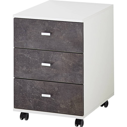 Germania 426458 Rolling Filing Cabinet "Altino" 40x48,9x56,9 cm Basalto Dark and White