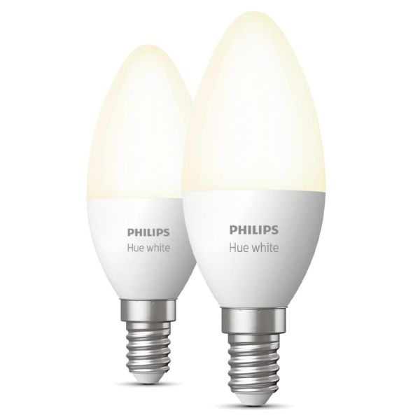 Philips Hue White LED-valo 5,5 W, E14, B39, 2 kpl/pakkaus