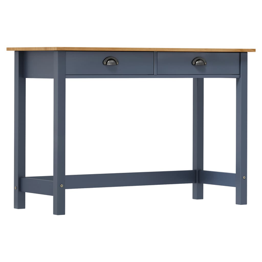 vidaXL Sivupöytä Hill Range 2 laatikolla harmaa 110x45x74 cm mänty