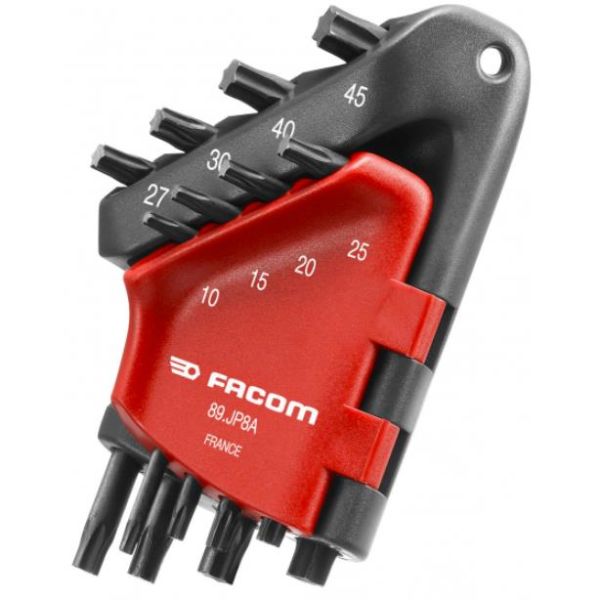 Facom 89.JP8A Torx-avainsarja T10-T45, erittäin suuri pidike, 8 kpl