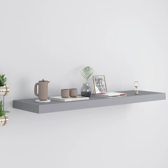 vidaXL Kelluva seinähylly harmaa 90x23,5x3,8 cm MDF