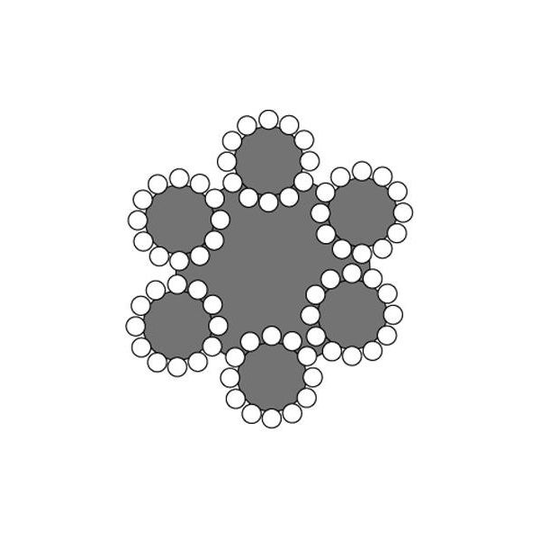 Gunnebo G536240250 Teräsliina Ø4 mm x 1 m, 72-kierteinen, ruostumatonta terästä