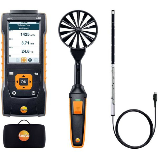 Testo 440 Yhdistelmämittari Ilmavirtauksen mittaamiseen, Bluetoothilla