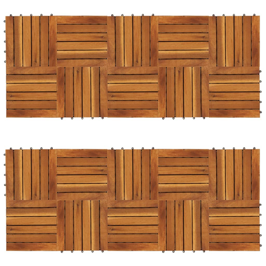 vidaXL Terassilaatat pystykuviolla 30 x 30 cm Akaasia 20 Sarja