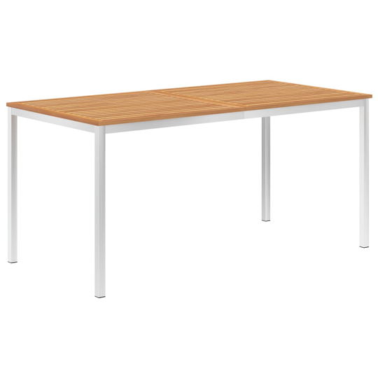 vidaXL Puutarhan ruokapöytä 160x80x75 cm tiikki ja ruostumaton teräs