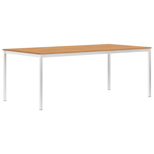 vidaXL Puutarhan ruokapöytä 200x100x75 cm tiikki ja ruostumaton teräs