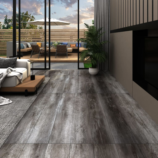 vidaXL Itsekiinnittyvä PVC lattialankku 5,21 m² 2 mm raidat puu