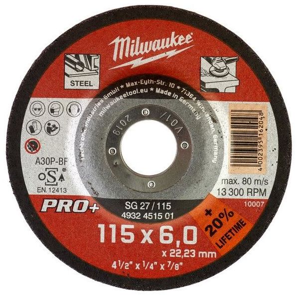 Milwaukee SG 27 PRO+ Katkaisulaikka 115x6 mm.