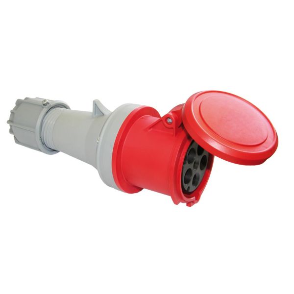 Garo Basic Jatkopistorasiat IP44 5-napainen 63A 6h, punainen