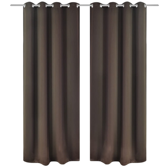 vidaXL Pimennysverhot purjerenkailla 2 kpl 135x175 cm Ruskea