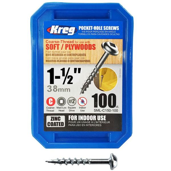 Kreg SML-C150-100 Ruuvi 38 mm 100 kpl:n pakkaus