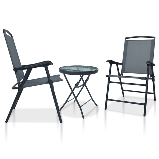 vidaXL 3-osainen bistrosarja teräs harmaa