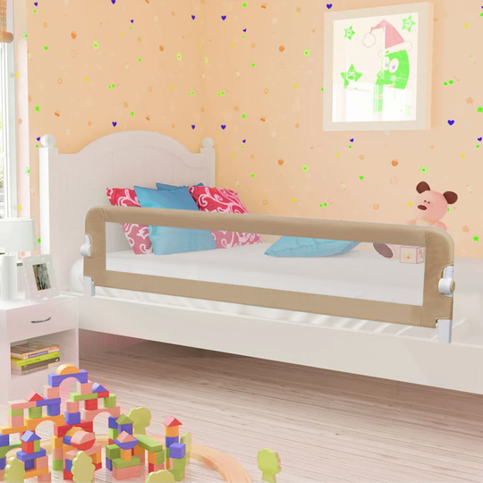 vidaXL Turvalaita sänkyyn taupe 180x42 cm polyesteri