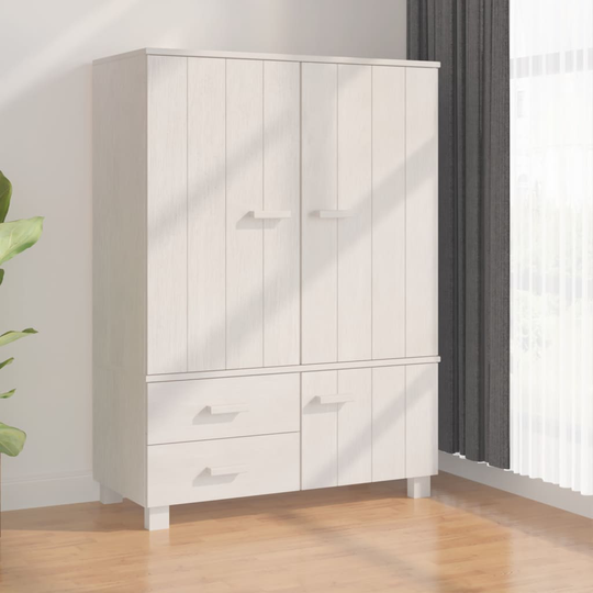 vidaXL Vaatekaappi valkoinen 99x45x137 cm täysi mänty