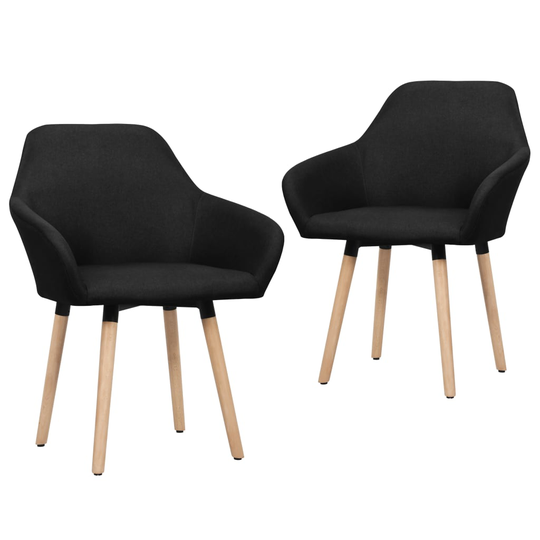 vidaXL 331495 Dining Chairs 2 pcs Black Fabric (UK/IE/FI/NO/DE/FR/NL only)