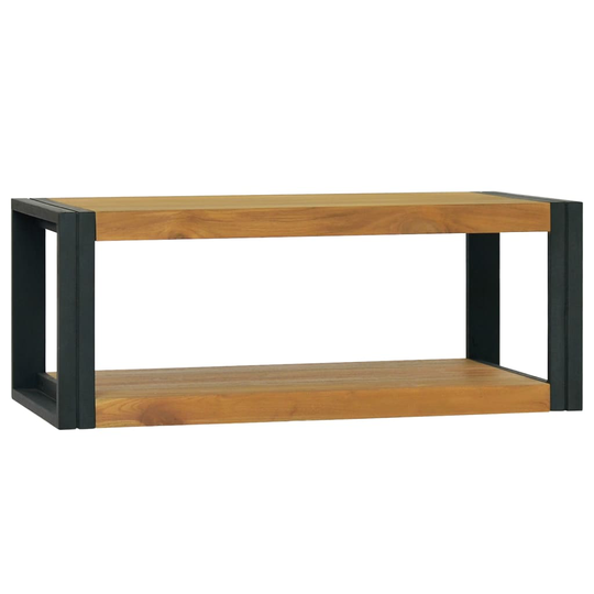 vidaXL Seinäkiinnitettävä kylpyhuoneen kaappi 90x45x35 cm täysi tiikki
