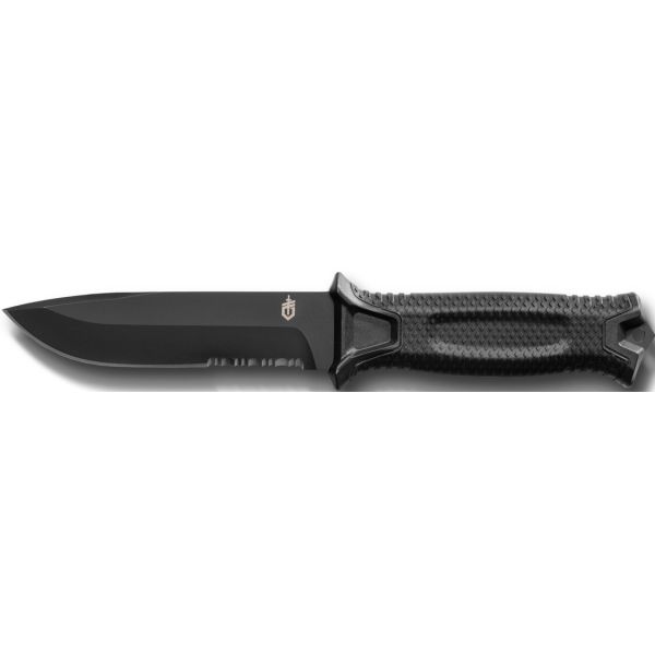 Gerber 1027840 Puukko Sahalaitainen, mukana tuppi, musta kotelo