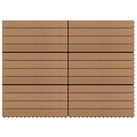 vidaXL Terassilaatat 6 kpl WPC 60x30 cm 1,08 m² ruskea
