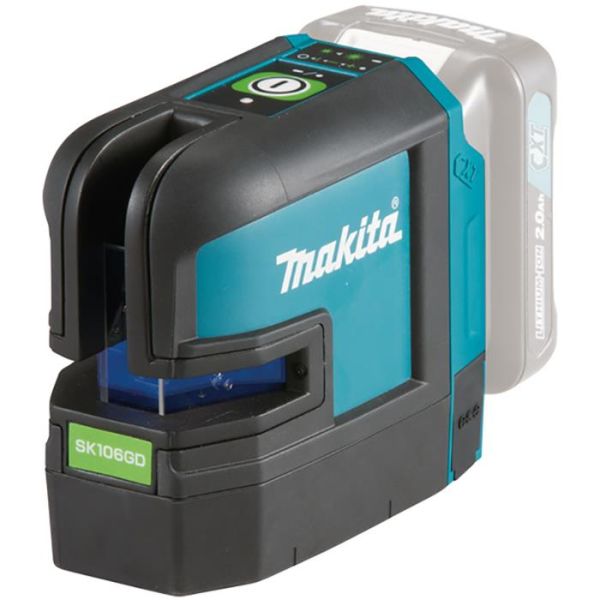 Makita SK106GDZ Ristiviivalaser vihreä, ilman akkua ja laturia