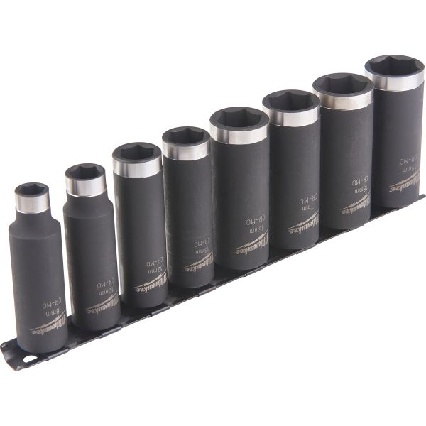 Milwaukee Shockwave Impact Duty Kuusioholkkiset 3/8", pitkä, 8 osaa